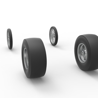 Wheel set of Vintage Front engine dragster Version 4 Scale 1:25 - Thumbnail 8