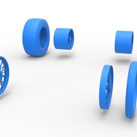 Wheel set of Vintage Front engine dragster Version 4 Scale 1:25 - Thumbnail 9