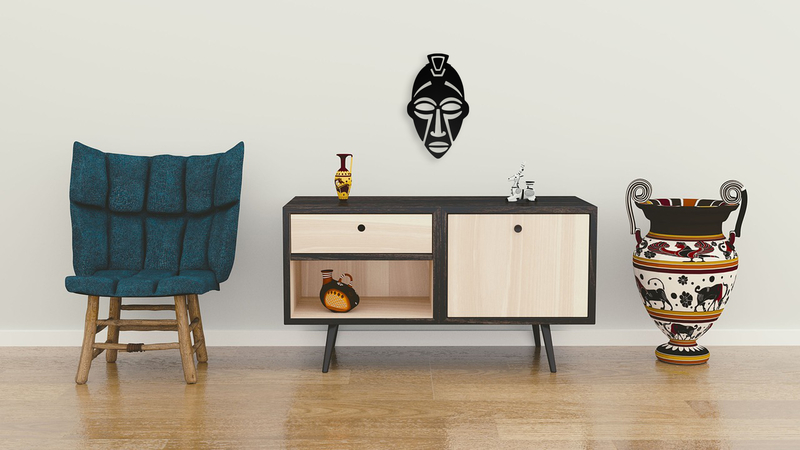 Stylized African Mask Wall Art