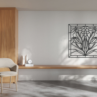 Art Nouveau Floral Stained Glass Style Wall Art - Thumbnail 2