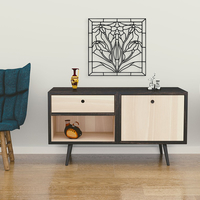 Art Nouveau Floral Stained Glass Style Wall Art - Thumbnail 4