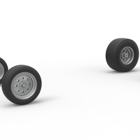 Wheel set of Vintage Front engine dragster V5 Scale 1:25 - Thumbnail 1