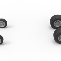 Wheel set of Vintage Front engine dragster V5 Scale 1:25 - Thumbnail 6