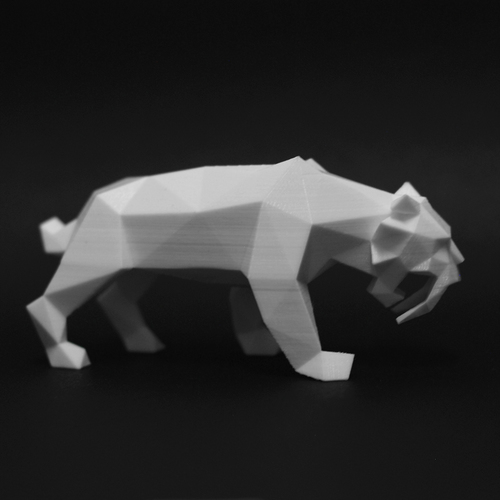 Low Poly Saber Toothed Tiger 3D Print 5848