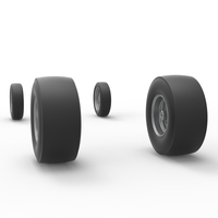 Wheel set of Vintage Front engine dragster V5 Scale 1:25 - Thumbnail 8