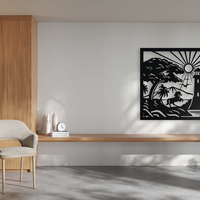 Horse by the Lighthouse - Coastal Silhouette Wall Art - Thumbnail 2