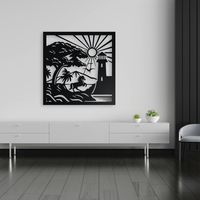 Horse by the Lighthouse - Coastal Silhouette Wall Art - Thumbnail 6