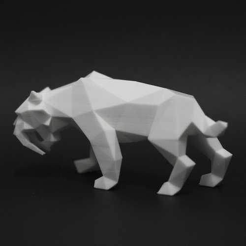 Low Poly Saber Toothed Tiger 3D Print 5849