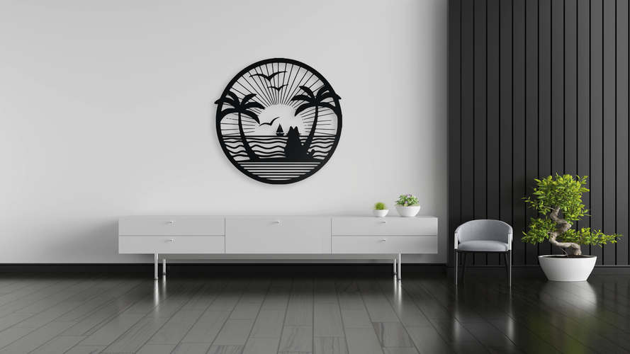 Tropical Beach Sunset Wall Art