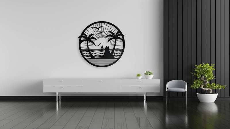 Tropical Beach Sunset Wall Art