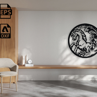 Equestrian Vine Medallion Wall Art - Thumbnail 2