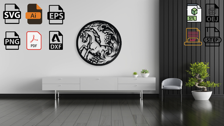 Equestrian Vine Medallion Wall Art