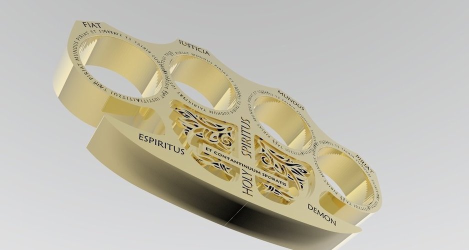3D Printed Holy Brass Knuckles by ronagoldberg | Pinshape