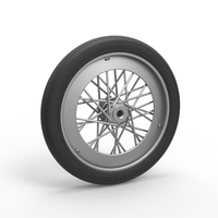 Front wire wheel of vintage dragster Version 2 Scale 1:25 - Thumbnail 1