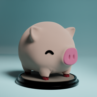 Piggy Bank Chibi - Collectible Farm Animals #1 - Thumbnail 2