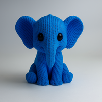 Knitted Elephant - Cute Animals - Thumbnail 1