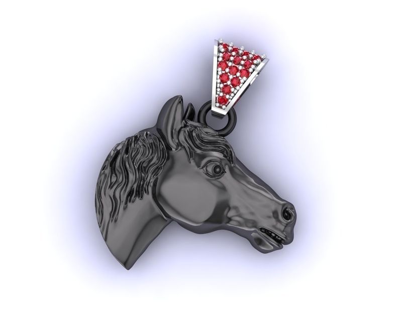 Jewelry pendant Horse 3D print model