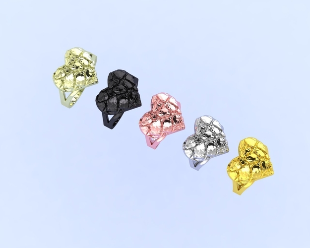 Jewelry Ring Nugget heart D2