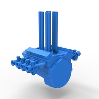 Engine V8 for Hot rod Version 3 Scale 1:25 - Thumbnail 10