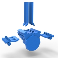 Engine V8 for Hot rod Version 3 Scale 1:25 - Thumbnail 16