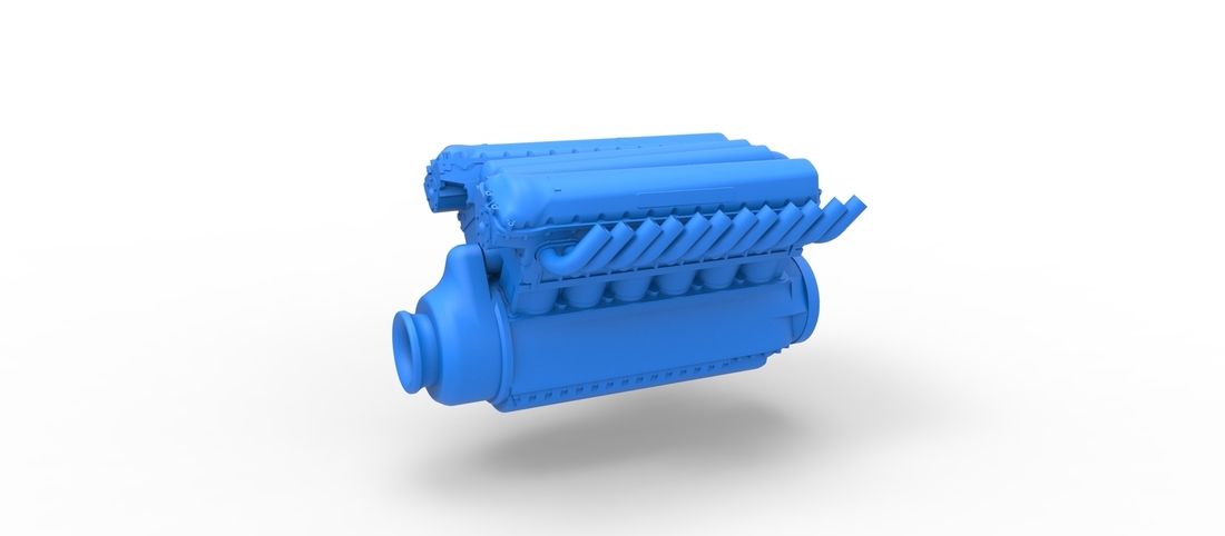 Engine V12 of Vintage Dragster Scale 1:25