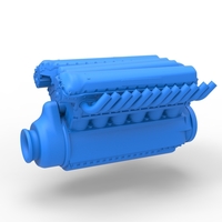 Engine V12 of Vintage Dragster Scale 1:25 - Thumbnail 1