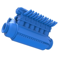 Engine V12 of Vintage Dragster Scale 1:25 - Thumbnail 3