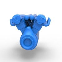 Engine V12 of Vintage Dragster Scale 1:25 - Thumbnail 4