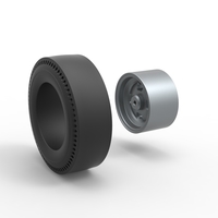 Rear wheel of vintage dragster Version 3 Scale 1:25 - Thumbnail 10