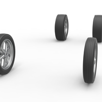 Wheel Set of Vintage Front engine dragster Version 6 Scale 1:25 - Thumbnail 3