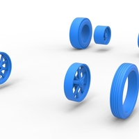 Wheel Set of Vintage Front engine dragster Version 6 Scale 1:25 - Thumbnail 10