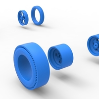 Wheel Set of Vintage Front engine dragster Version 6 Scale 1:25 - Thumbnail 12