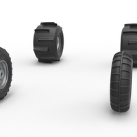 Wheel Set of Sand dragster Scale 1:25 - Thumbnail 3