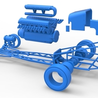 Front engine vintage dragster with V12 Scale 1:25 - Thumbnail 25