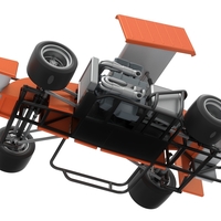 Supermodified front engine Winged race car V3 Scale 1:25 - Thumbnail 3