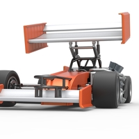 Supermodified front engine Winged race car V3 Scale 1:25 - Thumbnail 6