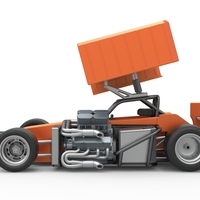 Supermodified front engine Winged race car V3 Scale 1:25 - Thumbnail 8