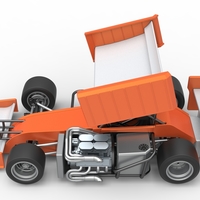 Supermodified front engine Winged race car V3 Scale 1:25 - Thumbnail 9