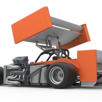 Supermodified front engine Winged race car V3 Scale 1:25 - Thumbnail 12