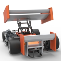 Supermodified front engine Winged race car V3 Scale 1:25 - Thumbnail 13