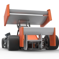 Supermodified front engine Winged race car V3 Scale 1:25 - Thumbnail 14