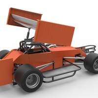 Supermodified front engine Winged race car V3 Scale 1:25 - Thumbnail 18