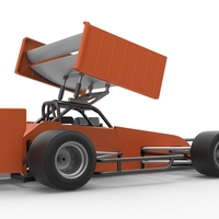 Supermodified front engine Winged race car V3 Scale 1:25 - Thumbnail 19
