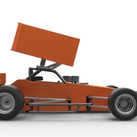 Supermodified front engine Winged race car V3 Scale 1:25 - Thumbnail 20