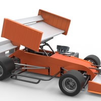 Supermodified front engine Winged race car V3 Scale 1:25 - Thumbnail 21