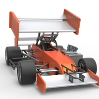 Supermodified front engine Winged race car V3 Scale 1:25 - Thumbnail 23