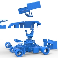 Supermodified front engine Winged race car V3 Scale 1:25 - Thumbnail 25