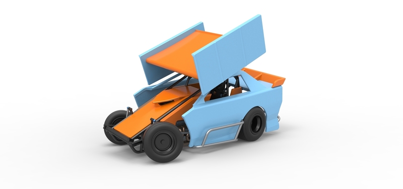 New Zealand Modified Stock car while turning V2 Scale 1:25