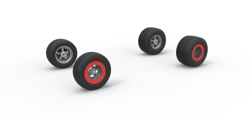 Wheel Set of Southern Wing Modified Stock car Scale 1:25