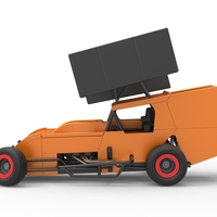 Southern Wing Modified Stock car while turning Scale 1:25 - Thumbnail 8